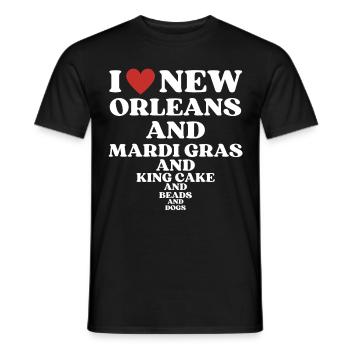 Mardi Gras Costume - I love New Orleans 2023 - Men's T-Shirt - black - Front - AI Model Male 178 light (178cm)