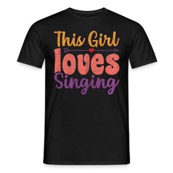 Cette fille aime chanter chanteuse - T-shirt homme - noir - Devant - AI Model Male 178 light (178cm)