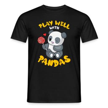 Spielen Sie gut mit anderen Wildtieren Tier Panda - Männer T-Shirt - Schwarz - Vorne - AI Model Male 178 light (178cm)