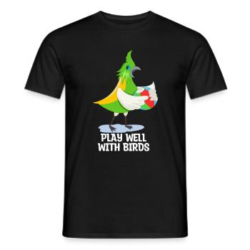Gut mit anderen spielen Vogelliebhaber Ornithologi - Männer T-Shirt - Schwarz - Vorne - AI Model Male 178 light (178cm)