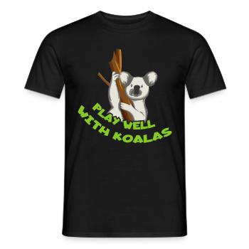 Playing well with other koala lovers animal koala - Men's T-Shirt - black - Front - AI Model Male 178 light (178cm)