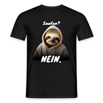 Faultier witziger Spruch Saufen - Männer T-Shirt - Schwarz - Vorne - AI Model Male 178 light (178cm)