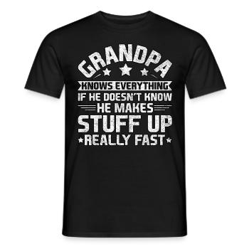 Grandpa Knows Everything If He Father's Day - Men's T-Shirt - black - Front - AI Model Male 178 light (178cm)