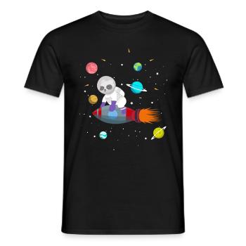 Zukünftiger Astronaut Pandabär Zoowärter Wildtiere - Männer T-Shirt - Schwarz - Vorne - AI Model Male 178 light (178cm)