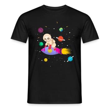 Zukünftiger Astronaut Pandabär - Männer T-Shirt - Schwarz - Vorne - AI Model Male 178 light (178cm)