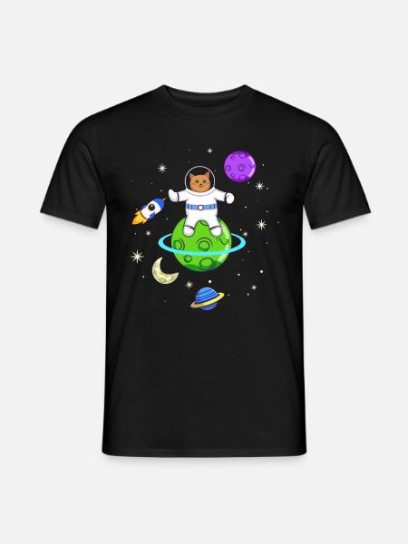 Astronaut Lovers Cat Owners - Men's T-Shirt - black