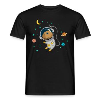 Capybara Flüsterer Astronaut - Männer T-Shirt - Schwarz - Vorne - AI Model Male 178 light (178cm)