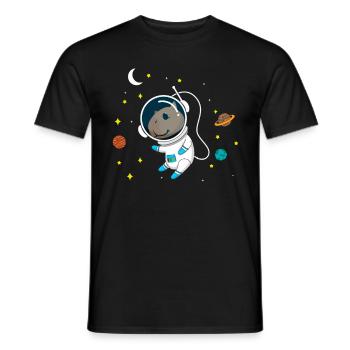Cobaye de l’astronaute Capybara - T-shirt homme - noir - Devant - AI Model Male 178 light (178cm)