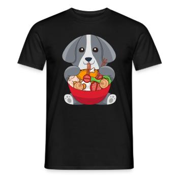 Chien de nouilles ramen japonais - T-shirt homme - noir - Devant - AI Model Male 178 light (178cm)