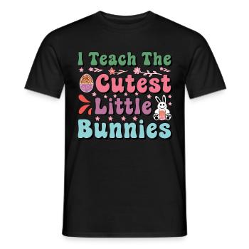 I Teach The Cutest Little Bunnies Easter Teacher - Men's T-Shirt - black - Front - AI Model Male 178 light (178cm)