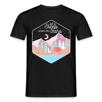 Let's Sleep Under The Stars Hiking Nature Camping - Men's T-Shirt - black - Front - AI Model Male 178 light (178cm)