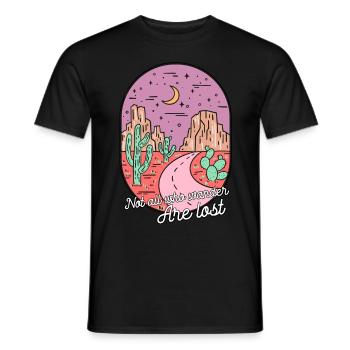 Not All Who Wander Are Lost Hiking Nature Camping - Men's T-Shirt - black - Front - AI Model Male 178 light (178cm)