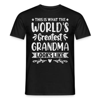 Voici à quoi ressemble la plus grande grand-mère du monde - T-shirt homme - noir - Devant - AI Model Male 178 light (178cm)