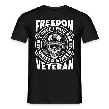 Freedom Isn't Free I Paid For It Military Veteran - Men's T-Shirt - black - Front - AI Model Male 178 light (178cm)