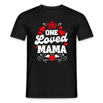 One loved mama - Fête des mères - Saint valentin - T-shirt homme - noir - Devant - AI Model Male 178 light (178cm)