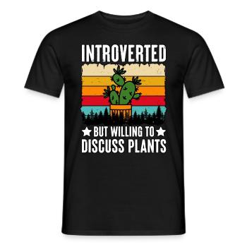 Introverted But Introvert Botanist Horticulturist - Men's T-Shirt - black - Front - AI Model Male 178 light (178cm)