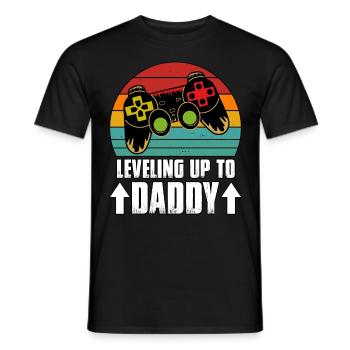 Aufleveln zu Papa Papa zu sein - Männer T-Shirt - Schwarz - Vorne - AI Model Male 178 light (178cm)