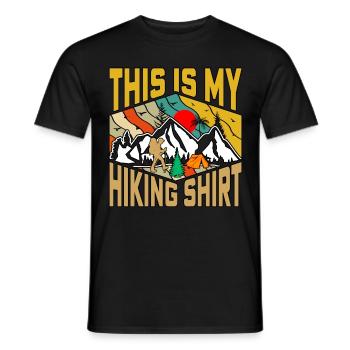 Ceci est ma chemise de randonnée Nature Camping - T-shirt homme - noir - Devant - AI Model Male 178 light (178cm)