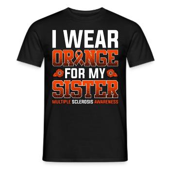 I Wear Orange For My Sister Multiple Sclerosis - Men's T-Shirt - black - Front - AI Model Male 178 light (178cm)