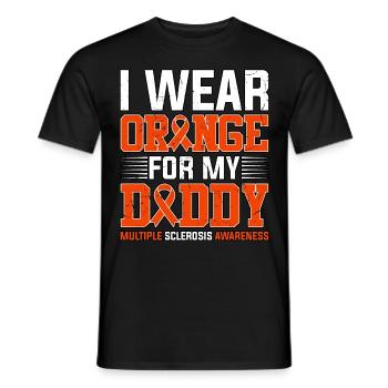 I Wear Orange For My Daddy Multiple Sclerosis - Men's T-Shirt - black - Front - AI Model Male 178 light (178cm)