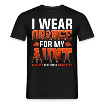 Ich trage Orange für meine Tante Multiple Sklerose - Männer T-Shirt - Schwarz - Vorne - AI Model Male 178 light (178cm)