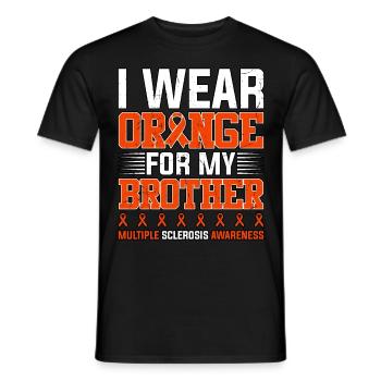 I Wear Orange For My Brother Multiple Sclerosis - Men's T-Shirt - black - Front - AI Model Male 178 light (178cm)