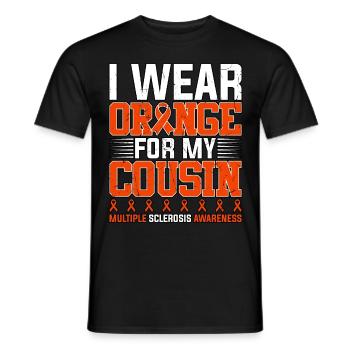 Ich trage Orange für meinen Cousin Multiple Sklerose - Männer T-Shirt - Schwarz - Vorne - AI Model Male 178 light (178cm)