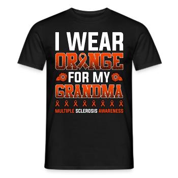 I Wear Orange For My Grandma Multiple Sclerosis - Men's T-Shirt - black - Front - AI Model Male 178 light (178cm)