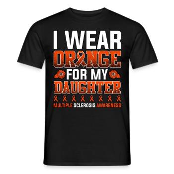 Je porte de l’orange pour la sclérose en plaques de ma fille - T-shirt homme - noir - Devant - AI Model Male 178 light (178cm)