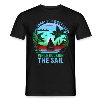 Retro Segelboot Segler Kapitän Geschenk - Männer T-Shirt - Schwarz - Vorne - AI Model Male 178 light (178cm)