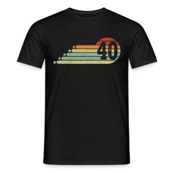 40. Geburtstag Retro Vintage 40 Jahre Männer - Männer T-Shirt - Schwarz - Vorne - AI Model Male 178 light (178cm)
