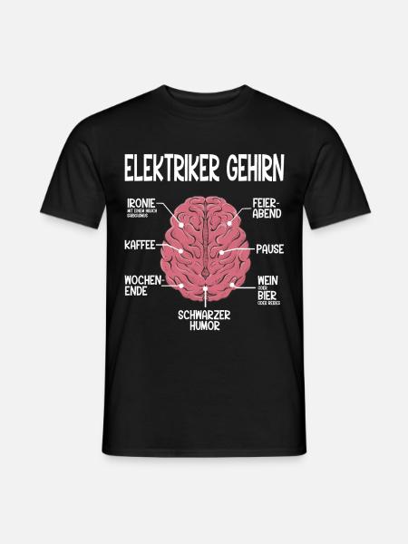 Elektriker Gehirn Spruch - Elektriker Geschenkidee - Männer T-Shirt - Schwarz