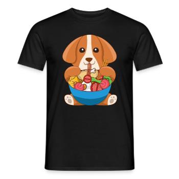 Amoureux des chiens Nouilles Ramen - T-shirt homme - noir - Devant - AI Model Male 178 light (178cm)