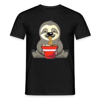 Ramen Faultier Liebhaber Nudel - Männer T-Shirt - Schwarz - Vorne - AI Model Male 178 light (178cm)