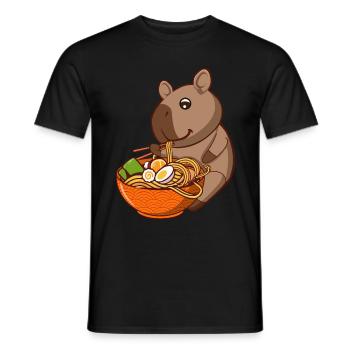 Capybara Ramen - Männer T-Shirt - Schwarz - Vorne - AI Model Male 178 light (178cm)