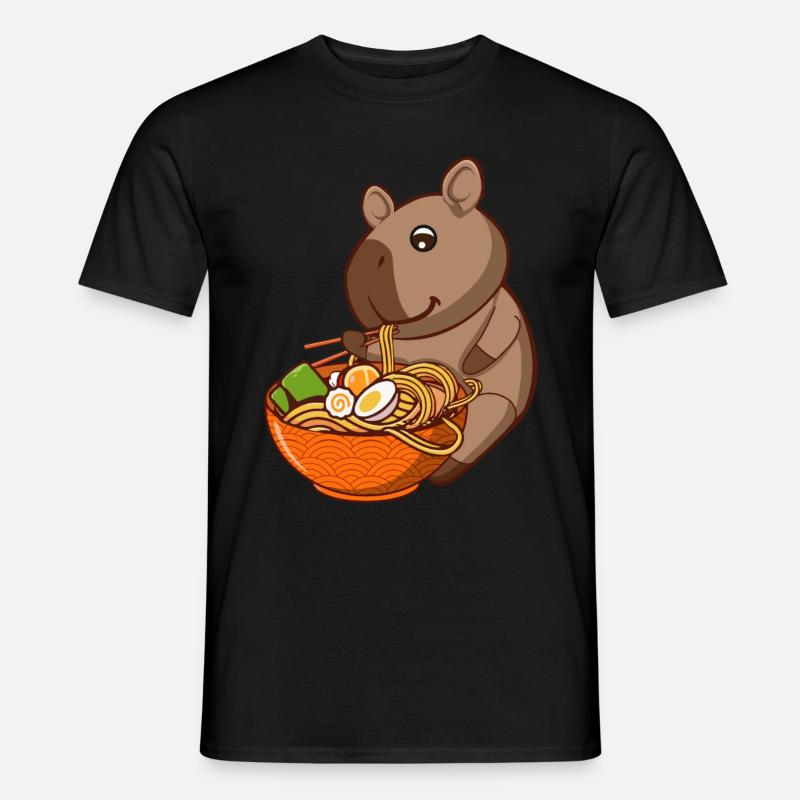 Capybara Ramen - Männer T-Shirt - Schwarz