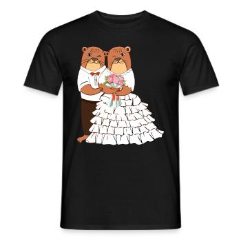 Hochzeit Andere Otter-Liebhaber Tier Meeresbiologe - Männer T-Shirt - Schwarz - Vorne - AI Model Male 178 light (178cm)