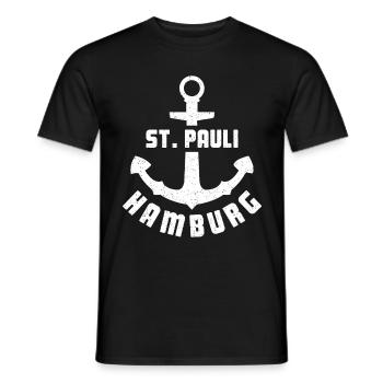 Hambourg St. Pauli Anchor Sailor Captain Gift - T-shirt homme - noir - Devant - AI Model Male 178 light (178cm)