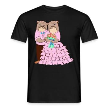 Otter Lovers Otter Whisperer Animal Marriage - Men's T-Shirt - black - Front - AI Model Male 178 light (178cm)