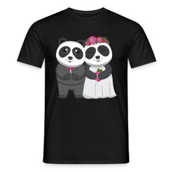 Hochzeitstag Pandabär Zoowärter Wildlife Tier - Männer T-Shirt - Schwarz - Vorne - AI Model Male 178 light (178cm)