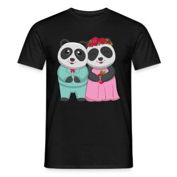 Heirat Zookeeping Wildtier Tier Panda Bär - Männer T-Shirt - Schwarz - Vorne - AI Model Male 178 light (178cm)