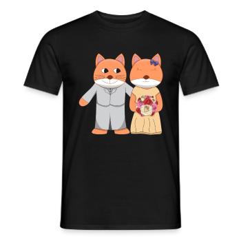 Verheiratete Katzenliebhaberin - Männer T-Shirt - Schwarz - Vorne - AI Model Male 178 light (178cm)