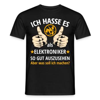 Elektroniker Geselle Meister Prüfung Spruch - Männer T-Shirt - Schwarz - Vorne - AI Model Male 178 light (178cm)