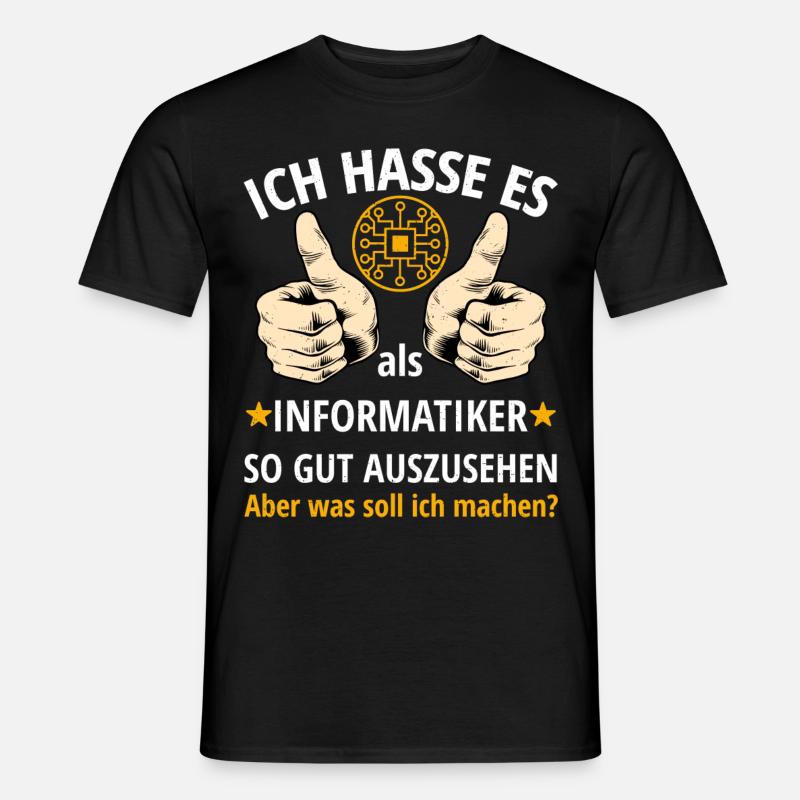 Informatiker Spruch Lustig Programmierer - Männer T-Shirt - Schwarz