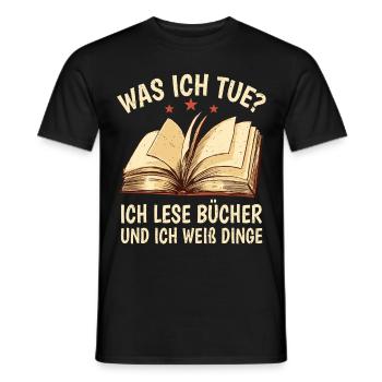 Buch Bücherwurm Geschenkidee Leseratte Literatur - Männer T-Shirt - Schwarz - Vorne - AI Model Male 178 light (178cm)