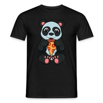 Panda Pizza Liebhaber Wildtiere Tier - Männer T-Shirt - Schwarz - Vorne - AI Model Male 178 light (178cm)