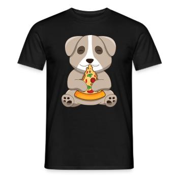 Dog Lovers Puppy Dog Owner Pizza - Men's T-Shirt - black - Front - AI Model Male 178 light (178cm)