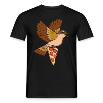 Pizza-Esser Vogelbeobachtung - Männer T-Shirt - Schwarz - Vorne - AI Model Male 178 light (178cm)
