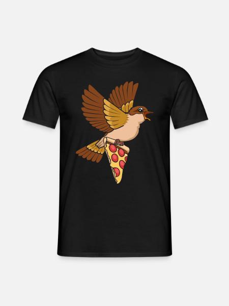 Pizza Eater Bird Watching - Men's T-Shirt - black