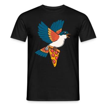 Pizza-Esser Vogelliebhaber Ornithologie Vogel - Männer T-Shirt - Schwarz - Vorne - AI Model Male 178 light (178cm)